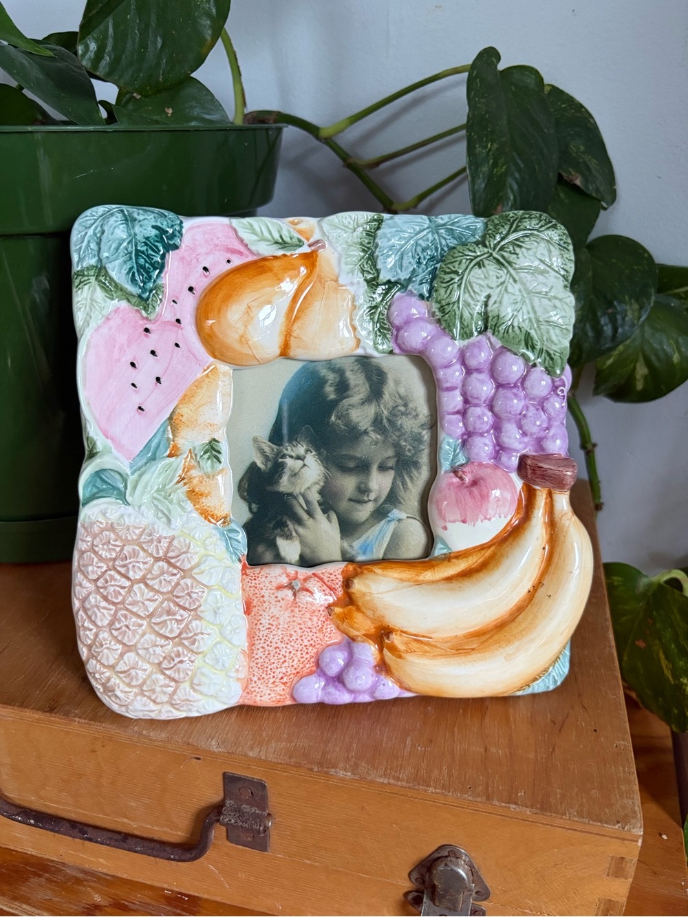 Vintage Fruit Themed Ceramic Picture Frame